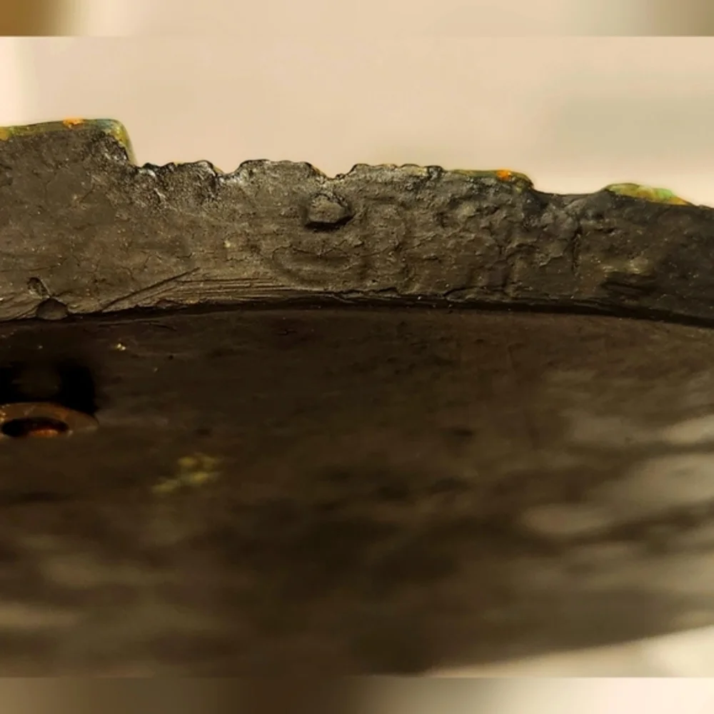 Vintage Zarebski Aztec Mayan Calendar Sun Stone Malachite Green 11"  Wall Plaque - Picture 5 of 6